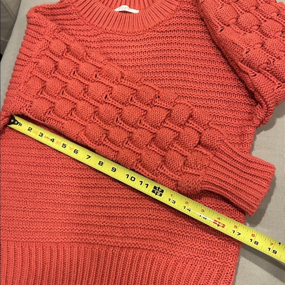 Elodie Oversized Chunky Bubble Knit Salmon Pink Crewneck Sweater Women's Size XS - Picture 6 of 9